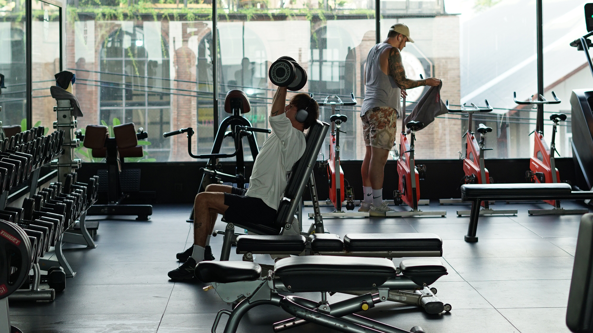 Modern fitness area at Surya Gym Bali with high-quality equipment and spacious layout.