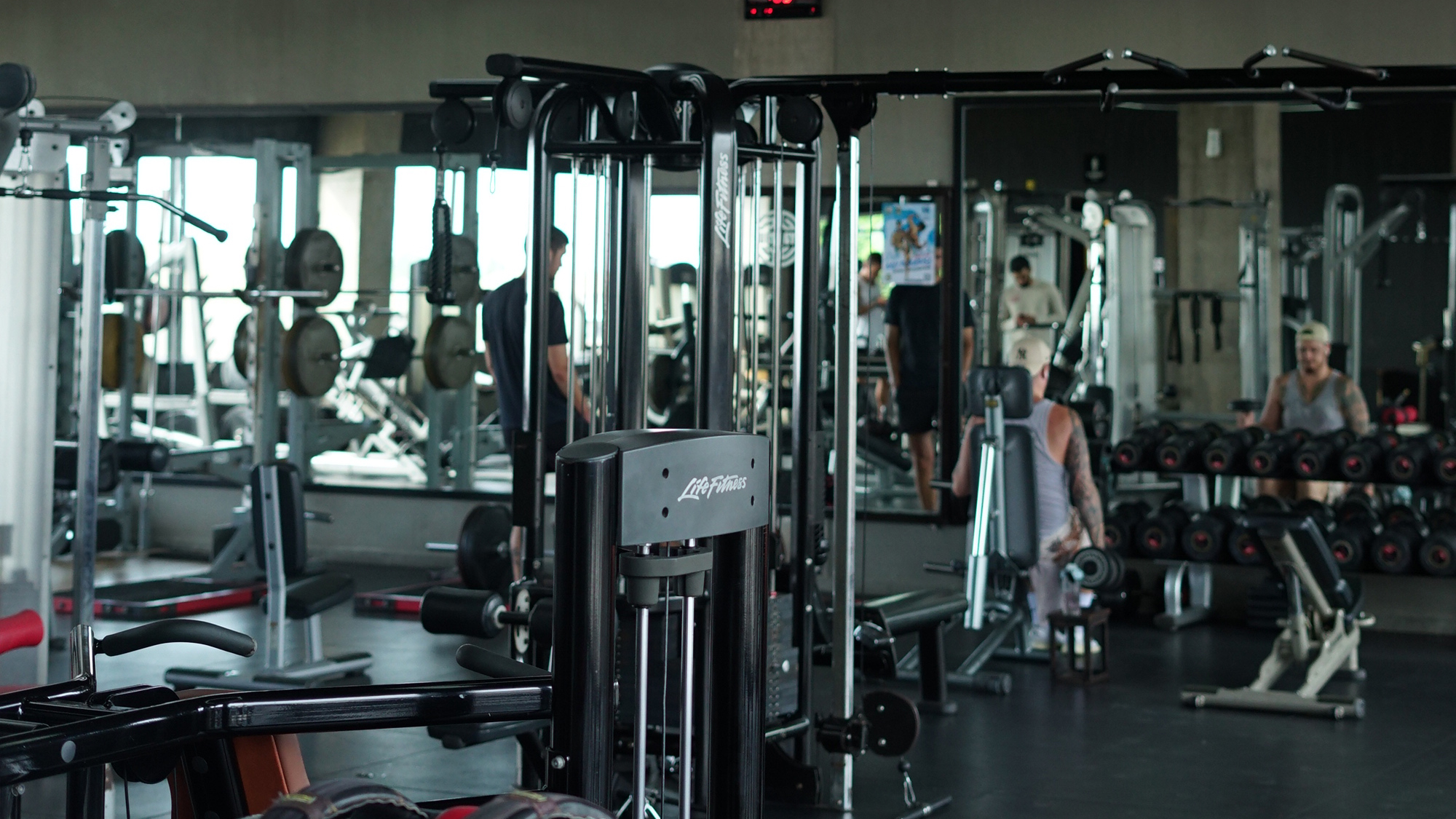 Weight training area with Life Fitness machines at Surya Gym Bali