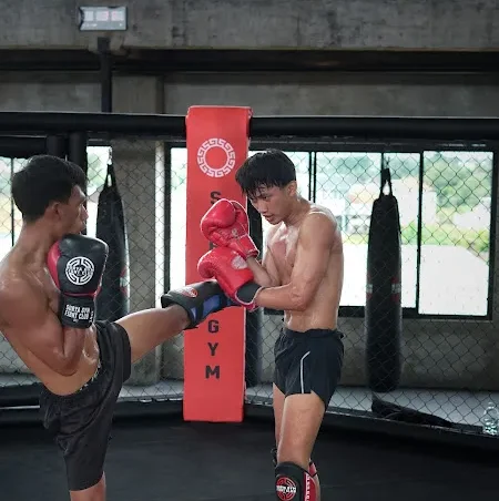 boxing warm-up session during fight club classes in Bali inside professional facility